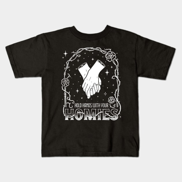 Hold Hands With Your Homies - Black Kids T-Shirt by B McCormick ART